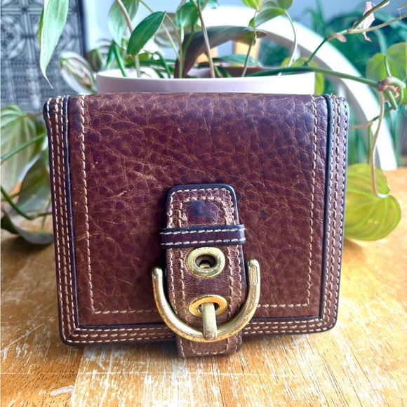 Coach Handbags - Coach Vintage Brown Leather Wallet with Buckle, Y2K Coach